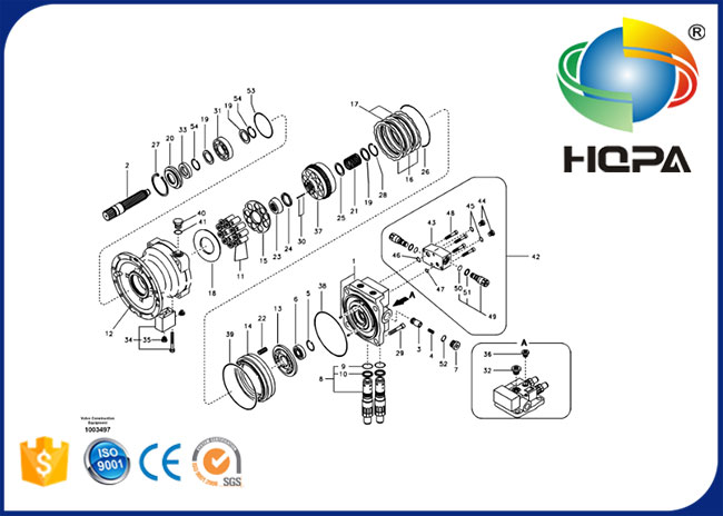 Equipo hidráulico VOE14501803 del sello del motor del oscilación de Volvo EC290 EC290B de los equipos del sello del motor