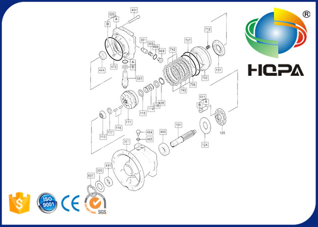 Equipos hidráulicos 4308814 del sello del motor de Hitachi EX200-3 de los recambios del excavador