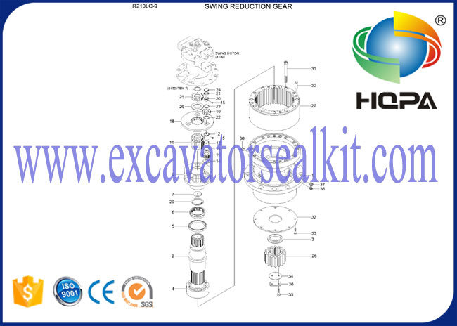 Unidad hidráulica 31Q6-10140 de la reducción del oscilación de las piezas R210LC-9 del excavador
