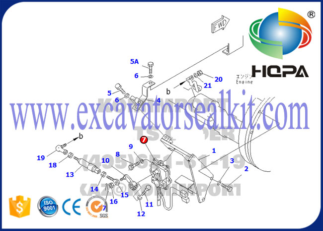 Motor 7834-40-2002 7834-40-2001 7834-40-2000 de la válvula reguladora de las piezas del motor del excavador PC120-6