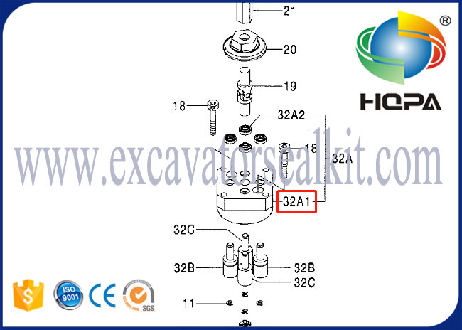 Bloque de la válvula de control de la manija de 9233096 empujadores para Hitachi ZAX200 ZAX450 ZAX600 ZAX160LC