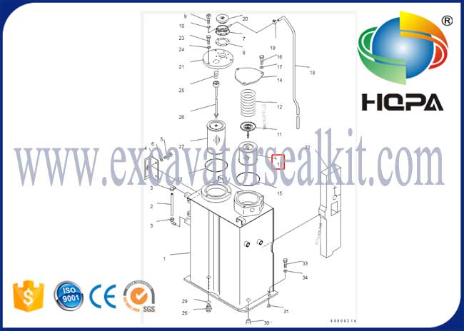 filtro de aceite hidráulico 21W-60-41121 cabido en el tanque hidráulico KOMATSU PC78US-8