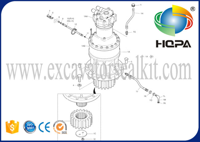 401-00246 motor HZZC-M2X170CHB del oscilación 2401-9304C para DH500-7 SOLAR450-III