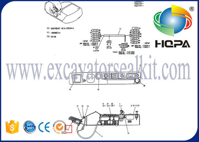 Módulo de la pantalla de visualización de 4411757 monitores para Kobelco SK200, SK120LC, SK120
