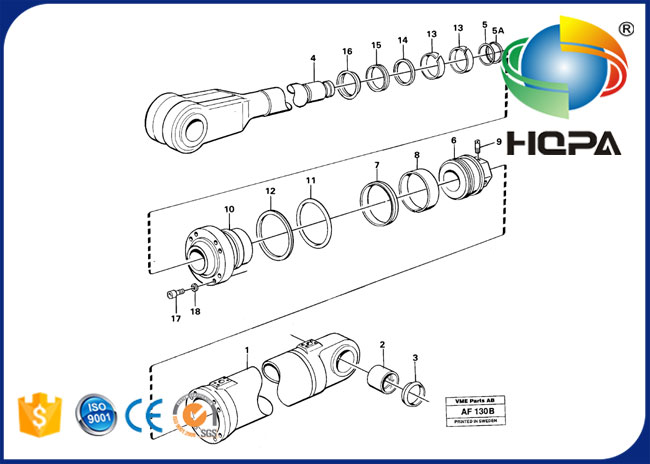 Equipo de elevación del sello del cilindro 11990349 VOE11990349 para VOLVO L120C, L150, L150C, L150D