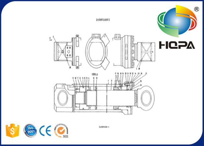 Reparación Kit For Kobelco K909-A K909A del sello del pistón 2438U588R120