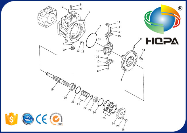 Equipo principal hidráulico del sello de la bomba de 708-21-04033KT 708-21-04033 para KOMATSU PC60-6
