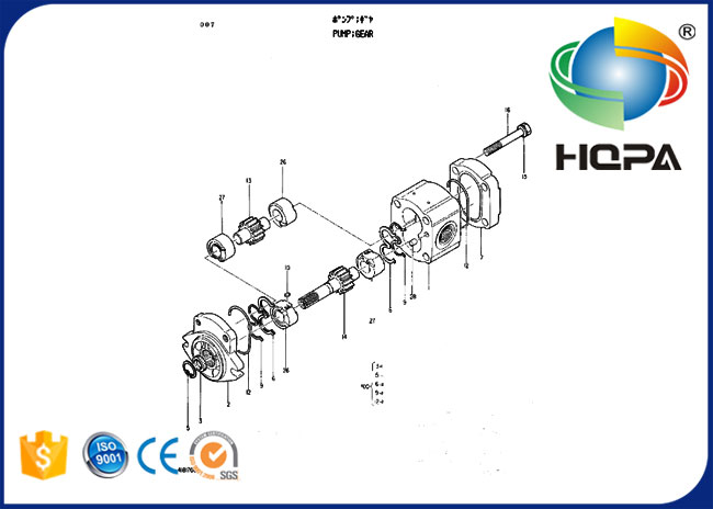 4206167 equipos hidráulicos del sello de la bomba de engranaje para Hitachi EX200 EX200K EX220 EX270